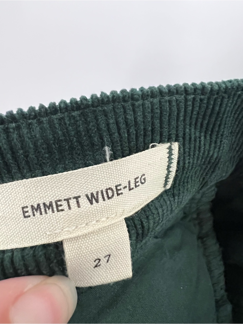 Madewell the Emmett Dark Green Corduroy Wide Leg Pants - Picture 8 of 14